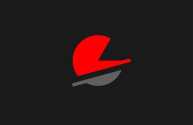 Şirket ve iş dünyası için gri renkli ve geometrik biçimli kırmızı G harfi alfabe logo tasarımı