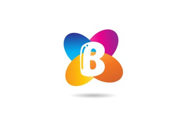 B renk çiçek harfi alfabe simgesi simgesi bir şirket veya işletme için uygun tasarımı