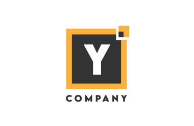 sarı siyah kare Y harfli kurumsal simge logosu bir şirket veya şirket için uygun tasarımı
