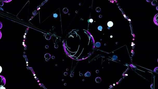パルサーデジタルビジュアルアニメーション タイトル プレゼンテーション Vj使用に理想的なシームレスな抽象色の幾何学的爆発効果映像をループ — ストック動画