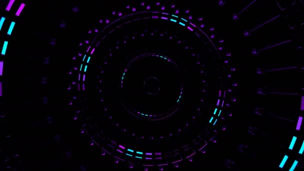 Neony Oświetlają Cyfrową Animację Wizualną Pętla Bezszwowa Abstrakcyjna Geometryczny Efekt — Wideo stockowe
