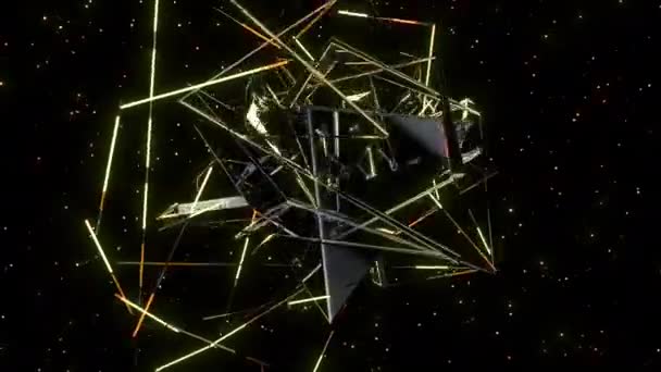 Space Reflection Digitale Visuelle Animation Nahtlose Abstrakte Farbige Geometrische Effekte — Stockvideo