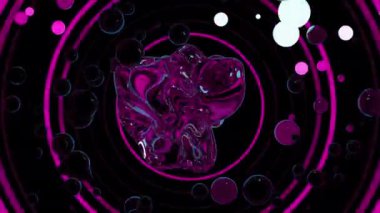 Neon dijital görsel animasyon parlıyor. Başlıklarda, sunumlarda veya VJ kullanımında kullanmak için ideal döngüsüz renksiz geometrik patlayıcı etkisi görüntüsü. 