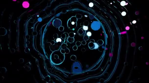 Neon Leuchtet Digitale Visuelle Animation Nahtlose Abstrakte Farbige Geometrische Effekte — Stockvideo