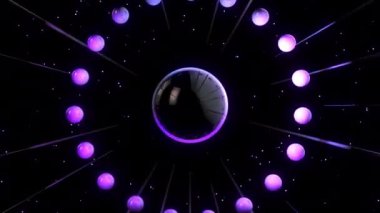 Pulse orb digital visual animation. Looped seamless abstract colored geometric explosive effect footage ideal for use in titles, presentations or for VJ use. 
