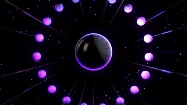 Pulse Orbデジタルビジュアルアニメーション タイトル プレゼンテーション Vj使用に理想的なシームレスな抽象色の幾何学的爆発効果映像をループ — ストック動画