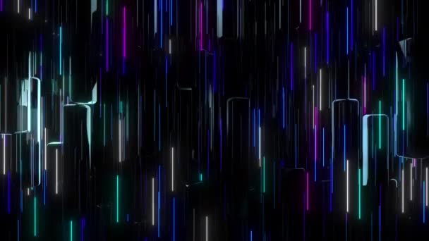 Полосатый Рисунок Цифровой Визуальной Анимации Цикл Бесшовных Абстрактных Цветных Геометрических — стоковое видео