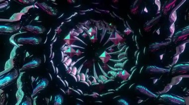 Aggressive digital visual animation. Looped seamless abstract colored geometric explosive effect footage ideal for use in titles, presentations or for VJ use. 