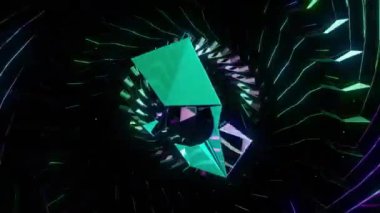 Acid frame digital visual animation. Looped seamless abstract colored geometric explosive effect footage ideal for use in titles, presentations or for VJ use. 