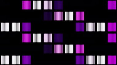 Öncü neonlar dijital görsel animasyon. Başlıklarda, sunumlarda veya VJ kullanımında kullanmak için ideal döngüsüz renksiz geometrik patlayıcı etkisi görüntüsü. 