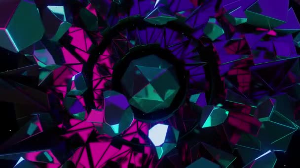 Neo Space Digital Visual Animation Looped Seamless Abstract Colored Geometric — Vídeo de Stock