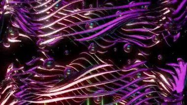 Biyolojik yapı dijital görsel animasyon. Başlıklarda, sunumlarda veya VJ kullanımında kullanmak için ideal döngüsüz renksiz geometrik patlayıcı etkisi görüntüsü. 
