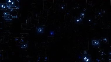 Duvar dijital görsel animasyonunu yenmek. Başlıklarda, sunumlarda veya VJ kullanımında kullanmak için ideal döngüsüz renksiz geometrik patlayıcı etkisi görüntüsü. 