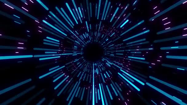 Animação Visual Digital Universo Neon Imagens Efeito Explosivo Geométrico Colorido — Vídeo de Stock