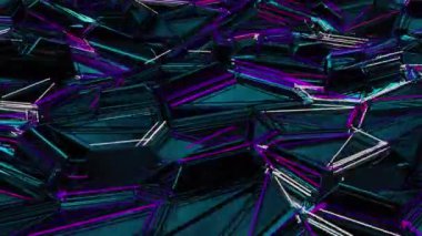 Çokgen dalga dijital görsel animasyon. Başlıklarda, sunumlarda veya VJ kullanımında kullanmak için ideal döngüsüz renksiz geometrik patlayıcı etkisi görüntüsü. 
