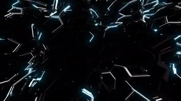 Многоугольная Волновая Цифровая Визуальная Анимация Цикл Бесшовных Абстрактных Цветных Геометрических — стоковое видео