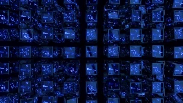 Світлодіодні Візерунки Цифрова Візуальна Анімація Петлі Безшовні Абстрактні Геометричні Вибуховий — стокове відео