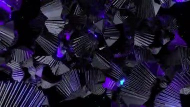 Neon sihirli dijital görsel animasyon. Başlıklarda, sunumlarda veya VJ kullanımında kullanmak için ideal döngüsüz renksiz geometrik patlayıcı etkisi görüntüsü. 