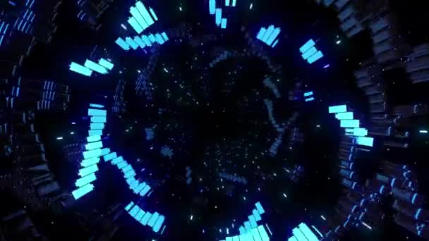 Neon Mené Animation Visuelle Numérique Images Abstraites Effet Explosif Géométrique — Video