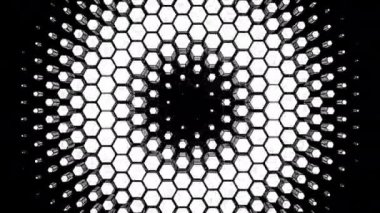 Dijital görsel animasyonu çatlatıyor. Başlıklarda, sunumlarda veya VJ kullanımında kullanmak için ideal döngüsüz renksiz geometrik patlayıcı etkisi görüntüsü. 