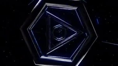Neon ışınlama dijital görsel animasyonu. Başlıklarda, sunumlarda veya VJ kullanımında kullanmak için ideal döngüsüz renksiz geometrik patlayıcı etkisi görüntüsü. 