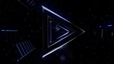 Neon ışınlama dijital görsel animasyonu. Başlıklarda, sunumlarda veya VJ kullanımında kullanmak için ideal döngüsüz renksiz geometrik patlayıcı etkisi görüntüsü. 