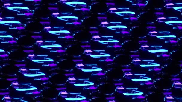Abstracte Neon Digitale Visuele Animatie Naadloze Abstracte Gekleurde Geometrische Explosieve — Stockvideo