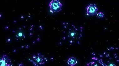 Uzay patlaması dijital görsel animasyon. Başlıklarda, sunumlarda veya VJ kullanımında kullanmak için ideal döngüsüz renksiz geometrik patlayıcı etkisi görüntüsü. 