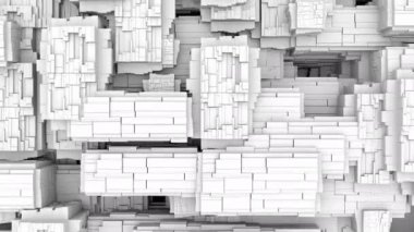 Dijital görsel animasyon haritası çıkarılıyor. Başlıklarda, sunumlarda veya VJ kullanımında kullanmak için ideal döngüsüz renksiz geometrik patlayıcı etkisi görüntüsü. 