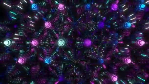 Hypno Neon Ψηφιακή Οπτική Animation Looped Αδιάλειπτη Αφηρημένη Έγχρωμο Γεωμετρικό — Αρχείο Βίντεο