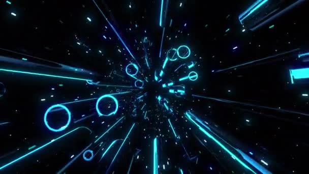 Неореактор Цифрова Візуальна Анімація Петлі Безшовні Абстрактні Геометричні Вибуховий Ефект — стокове відео