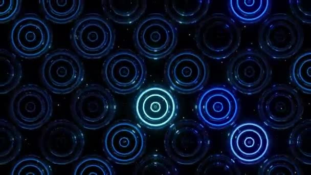 Cyfrowa Animacja Wizualna Hypno Neon Pętla Bezszwowa Abstrakcyjna Geometryczny Efekt — Wideo stockowe