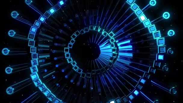 Цифровая Визуальная Анимация Неореактора Цикл Бесшовных Абстрактных Цветных Геометрических Взрывных — стоковое видео