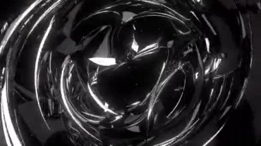 Şekil değiştiren dijital görsel animasyon. Başlıklarda, sunumlarda veya VJ kullanımında kullanmak için ideal döngüsüz renksiz geometrik patlayıcı etkisi görüntüsü. 