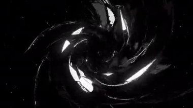 Soyut yıldız dijital görsel animasyon. Başlıklarda, sunumlarda veya VJ kullanımında kullanmak için ideal döngüsüz renksiz geometrik patlayıcı etkisi görüntüsü. 