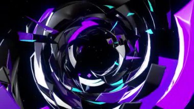 Çarpıştırıcıyı yen dijital görsel animasyon. Başlıklarda, sunumlarda veya VJ kullanımında kullanmak için ideal döngüsüz renksiz geometrik patlayıcı etkisi görüntüsü. 