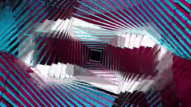 Hypno Neon Digitale Visuele Animatie Naadloze Abstracte Gekleurde Geometrische Explosieve — Stockvideo