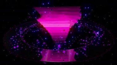 Pembe darbe dijital görsel animasyon. Başlıklarda, sunumlarda veya VJ kullanımında kullanmak için ideal döngüsüz renksiz geometrik patlayıcı etkisi görüntüsü. 