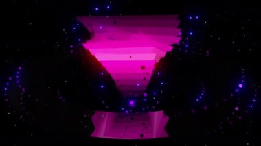 Pembe darbe dijital görsel animasyon. Başlıklarda, sunumlarda veya VJ kullanımında kullanmak için ideal döngüsüz renksiz geometrik patlayıcı etkisi görüntüsü. 