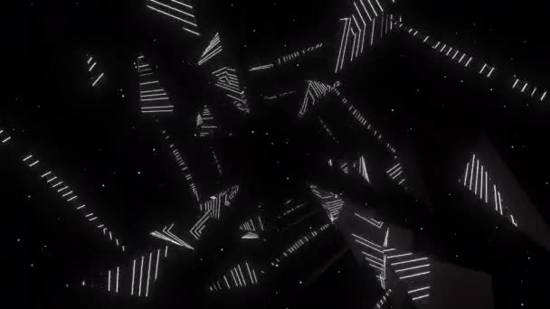 Czarny Neon Cyfrowa Animacja Wizualna Pętla Bezszwowa Abstrakcyjna Geometryczny Efekt — Wideo stockowe
