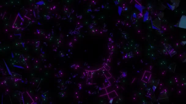Planetario Animación Visual Digital Imágenes Efectos Explosivos Geométricos Abstractos Color — Vídeo de stock