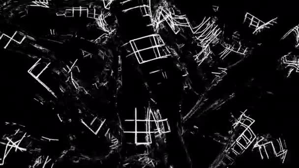 Animación Visual Digital Neón Techno Imágenes Efectos Explosivos Geométricos Abstractos — Vídeo de stock
