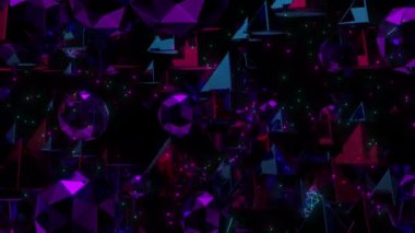 Planetaryum dijital görsel animasyon. Başlıklarda, sunumlarda veya VJ kullanımında kullanmak için ideal döngüsüz renksiz geometrik patlayıcı etkisi görüntüsü. 