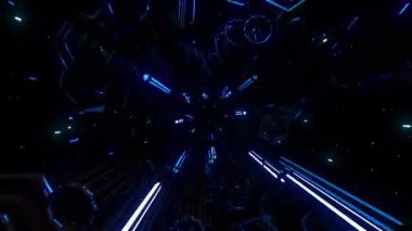 Gelecek dijital görsel animasyonu yener. Başlıklarda, sunumlarda veya VJ kullanımında kullanmak için ideal döngüsüz renksiz geometrik patlayıcı etkisi görüntüsü. 