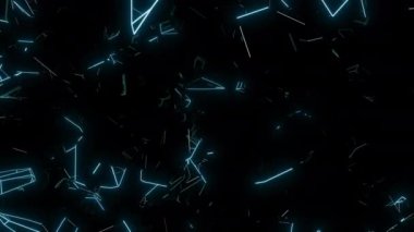 Taş parçaları dijital görsel animasyon. Başlıklarda, sunumlarda veya VJ kullanımında kullanmak için ideal döngüsüz renksiz geometrik patlayıcı etkisi görüntüsü. 