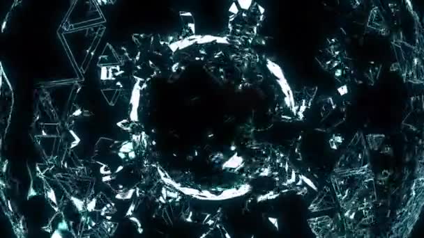 Ядро Цифрову Візуальну Анімацію Петлі Безшовні Абстрактні Геометричні Вибуховий Ефект — стокове відео