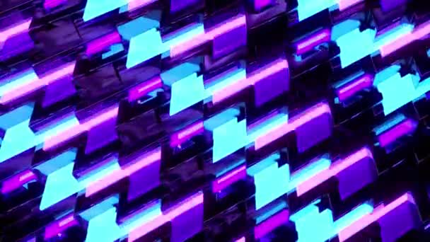 Neon Forma Digital Visuell Animation Loopas Sömlös Abstrakt Färgad Geometrisk Royaltyfri Stockvideo
