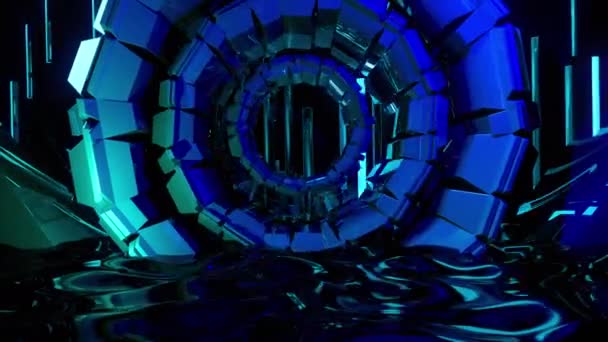 Impulsen Speglar Digital Visuell Animation Loopas Sömlös Abstrakt Färgad Geometrisk Royaltyfri Stockfilm