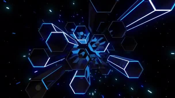 Digital Visuell Animering Rymddäck Loopas Sömlös Abstrakt Färgad Geometrisk Explosiv Videoklipp