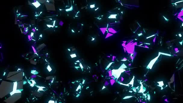Stenfragment Digital Visuell Animation Loopas Sömlös Abstrakt Färgad Geometrisk Explosiv Royaltyfri Stockfilm